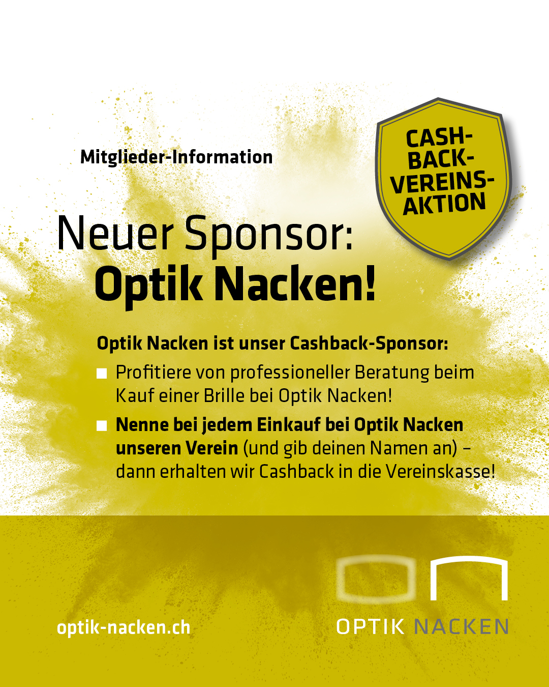 Neuer Sponsor – Optik Nacken