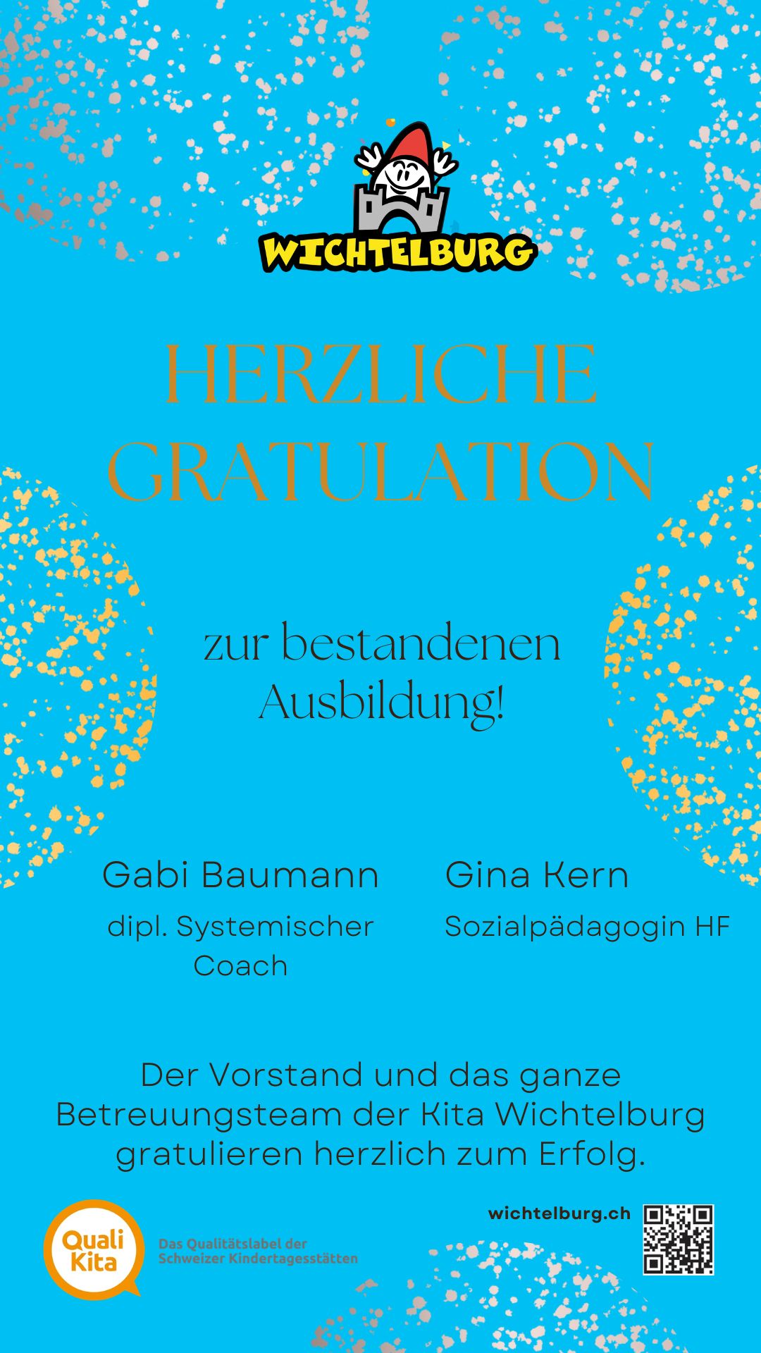 Gratulation zur Ausbildung